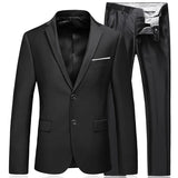 Nukty Men's Business Fashion High Quality Gentleman Black 2 Piece Suit Set / Blazers Coat Jacket Pants Classic Trousers