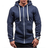 Nukty New Men's Casual Hoodie Zipper Hoodie Coat Fashion Trend Solid Color Cardigan Fitness Hoodie Comfortable