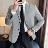 Nukty Men's Casual Checkered Suit Jacket High-quality Korean Luxury Business Slim Fit Blazer Wedding Groom Tailcoat Suit Size 4XL-M