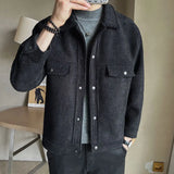 Nukty Trend Autumn and Winter High Quality New Japanese Casual Knit Jacket Short Fashionable Solid Color  Men's Woolen Coat