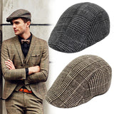 Nukty Vintage Men Baseball Hat British Painters Berets Autumn Winter Gentleman Newsboy Hat Plaid Wool Hat Unisex Driving Cabbie Cap