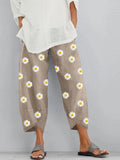 Nukty Pants Women's Casual Pants Summer Print Cut Versatile And Comfortable Loose Pants Beach Pants With Pockets Women