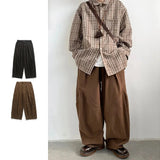 Japanese Oversize Pant Men Women Spring Autumn Casual Wide-leg Trousers Vintage Simple Straight-leg Baggy Pant Harajuku Unisex