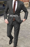 Nukty Men's Suit   Handsome Casual 2 Piece Suit For Men Wedding Tuxedos Notched Lapel Groomsmen  Business  Prom Blazer