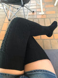 Nukty Thigh High Stockings Women Winter Warm Ladies Girls Black White Over Above Knee Sock Extra Long Female plus size Foot Leg Warmer