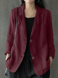 Nukty Elegant Solid Blazer Women Autumn Overcoats Casual Long Sleeve Single Button Coats Female Lapel Outwears Oversized