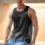 Nukty summer outfits men Summer Men's Luxury Knit Fashion Transparet Tank Tops O Neck Sleeveless Mesh Sexy Solid Color Vest Breathable Party Men Clothing