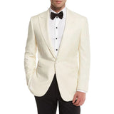 Nukty suit fashion Ivory Men Suits Wedding Suit Bridegroom Business Groom Wear Tuxedos Custom Made Formal 2 Pieces Male Blazers Groomsmen Best Man