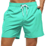 Nukty Men's Swim Trunks Beach Shorts Drawstring with Mesh Lining Elastic Waist Plain Breathable Soft Casual Daily Streetwear