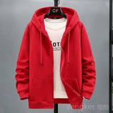 Nukty Big Size Fleece Hooded Cardigan Men's Autumn Winter Trendy Fashion Jacket plus Size Hoodie  12XL 10XL Large Size  Men Clothing