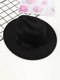 Nukty Autumn and Winter Men and Women's New Large Brimmed Hats, Fashionable Woolen Jazz Hats, English Style Top Hats