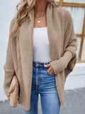 Nukty Batwing Sleeve Cardigans for Women Open Sweaters Autumn Winter New Loose Tops Fashion Female Knitted Coat