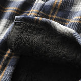 Nukty Mens Winter Fleece Linend Warm Plaid Shirt Jacket Casual Long Sleeve Flannel Checked Shirt Men Western Cowboy Button Up Chemise