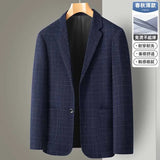 Nukty New Men's Blazer Fashion Middle-aged Business Casual Professional Wear Casual Loose British Style Sub-trend Four Seasons Suit