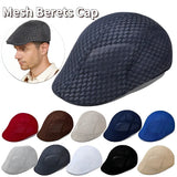 Nukty Summer Casual Beret Hat Unisex Mesh Flat Caps Style Adjustablr Fashion Breathable Summer Hat for Women Men Caps