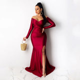 Nukty Birthday Dress for Women Evening Dress Party Dresses Long Dresses for Women Vestidos Woman Fall Dresses Long Sleeve