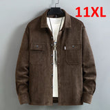 Nukty New Spring Jacket Men Vintage Coat Plus Size 10XL 11XL Cargo Jackets Male Fashion Causal Button Jacket Big Size 10XL 11XL