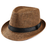 Nukty Unisex Hat Men Women Fedora Trilby Wide Brim Straw Cap Beach Sun Gentleman Adlut