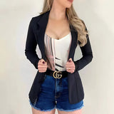 Nukty business casual outfits Small Suit Lapel Long Sleeve Slim Sweet Button Street Coat Suit Multi-color