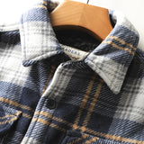 Nukty Mens Winter Fleece Linend Warm Plaid Shirt Jacket Casual Long Sleeve Flannel Checked Shirt Men Western Cowboy Button Up Chemise