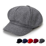 Nukty Woolen Solid Color Beret Fashion Outdoor Cotton Hat Autumn and Winter Windproof Hats Men's and Women's Universal Caps