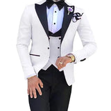 Nukty prom suit Men 3 Pieces Suits For Men Custom Made Groom Groomsmen Tuxedos Wedding Men Suit Terno Masculino(Jacket+Pant+Vest)