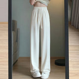 New Spring and Autumn High Waist Fashion Korean Straight Leg Pants for Women's Casual Loose Versatile Trendy Wide Trousers