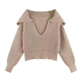 Nukty Korean Style Women's Sweater Winter Elegant Matching Long Sleeve Top Chic Casual Pullover Solid Blouse Knitwear Jumper Y2K Top