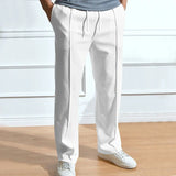 Nukty Spring/Summer Hot Selling Men's Fashionable Casual Solid Color Pants Loose Tight Cord Straight Pants