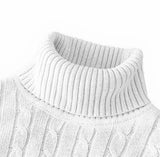 Nukty black turtleneck outfit men Men's High Neck Sweater Solid Color Pullover Knitted Warm Casual Turtleneck  Mens  Knitted Sweater