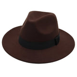 Nukty Autumn and Winter Men and Women's New Large Brimmed Hats, Fashionable Woolen Jazz Hats, English Style Top Hats