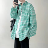 Nukty 4 Colors Plaid Men Blouses Harajuku Checked Shirts Men High Quality Autumn New Oversize Streetwear Retro Men's Handsome Shirt