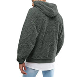 Nukty Warm Chic Pure Color Plush Autumn Hoodie Casual Men Hoodie Hooded for Home