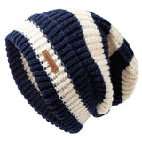 Nukty Winter thick thread needle striped knitted hat head girdle face small casual day system all match woolen pile cap