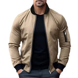 Nukty New Jackets for Men Solid Color Bomber Jacket Coat Business Male Coats Windbreaker Mens Zipper Korean Basic Streetwear Tops