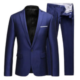 Nukty Men's Business Fashion High Quality Gentleman Black 2 Piece Suit Set / Blazers Coat Jacket Pants Classic Trousers