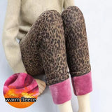 Nukty Plus Size Women's Clothing Basic Tight Leggings Retro Leopard Pencil Pants Casual New Outerwear Winter Warm Fleece Women's Pants