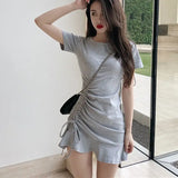 Nukty Clothing Shirt Female Dresses Bandage Women's Dress Ruffle Short Mini Tshirts One-piece Chic and Elegant Pretty Hot Loose X