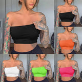 Nukty Women Sexy Solid Breathable Strapless Bandeau Stretch Commuter Crop Tops Commuter Top Casual Lingerie Vest Bra