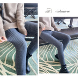 Nukty Slim Leggings Autumn Women High Waist Casual Trousers Knitted Ribbed Thicken Solid Elasticity Thermal  Ankle-Length Leggins