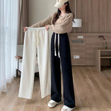 Nukty Women Pants Lamb Fleece Thickened Wide Leg Pants Women Autumn Winter Loose Corduroy Pants Trousers Women Sweatpants