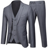 Nukty Business Suit Jacket Coat Blazers Trousers Waistcoat Men Wedding Three Pieces Pants Vest Large Size Professional Dress 3 Pcs Set