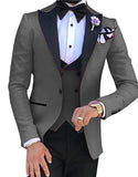 Nukty prom suit Men 3 Pieces Suits For Men Custom Made Groom Groomsmen Tuxedos Wedding Men Suit Terno Masculino(Jacket+Pant+Vest)