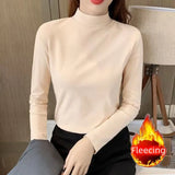 Women's turtleneck Long Sleeve Top Casual Matching T-Shirts & Blouses New In Office Lady's T-Shirts Winter Thermal Warm Blouse