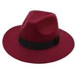 Nukty Autumn and Winter Men and Women's New Large Brimmed Hats, Fashionable Woolen Jazz Hats, English Style Top Hats