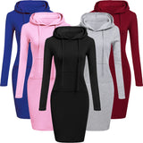 Nukty Ladies Dress Autumn Women Hooded Dresses Hoodies Women Sweatshirts Women Hoodies Dress Tops Ladies Clothing