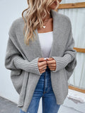 Nukty Batwing Sleeve Cardigans for Women Open Sweaters Autumn Winter New Loose Tops Fashion Female Knitted Coat