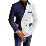 Nukty Fashion Style Wedding Men Suits Slim Fit Peak Lapel Blazer Pants 2 Piece Formal Business Groom Wear Tuxedos Costume Homme