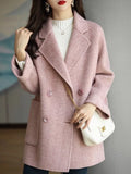 Nukty Wool Coat Elegance Coats and Jackets Women New In Autumn Winter Jacket Women Korean Style Long Sleeve Office Lady Trench Coat
