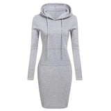 Nukty Ladies Dress Autumn Women Hooded Dresses Hoodies Women Sweatshirts Women Hoodies Dress Tops Ladies Clothing